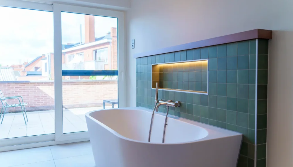 Groene badkamer in Hasselt