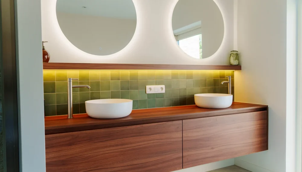 Groene badkamer in Hasselt