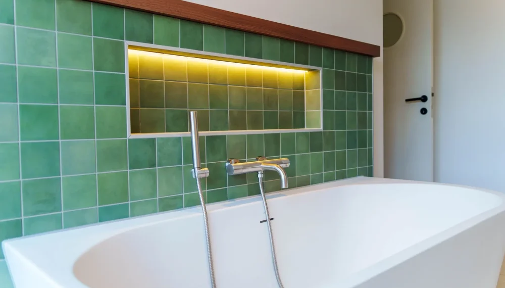Groene badkamer in Hasselt